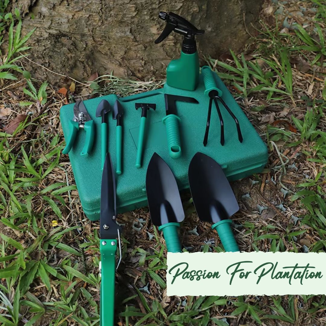 Passion for Plantation 10 Piece Eco-Friendly Gardening Tool Set with Storage Case
