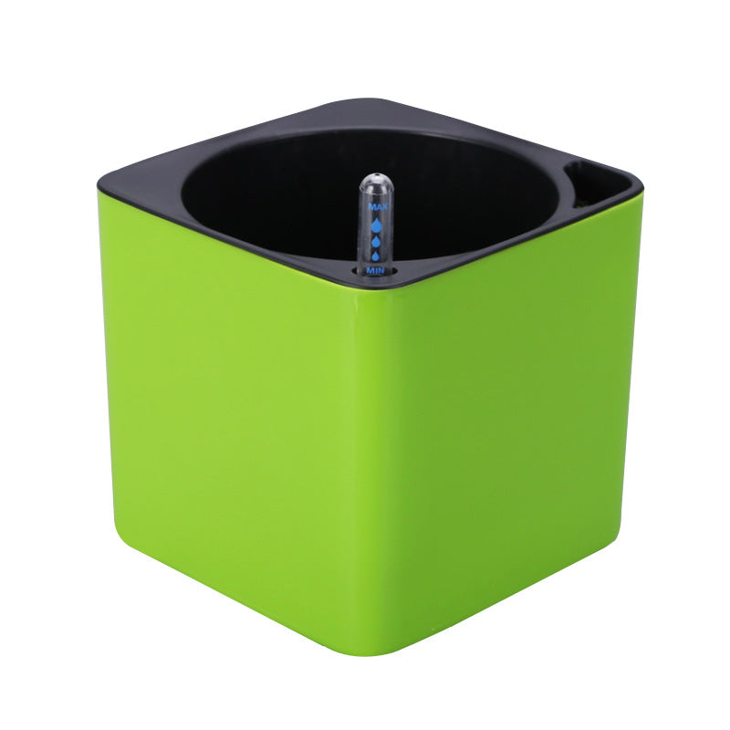 Square Shaped Self-Watering Flower Pot Indoor with Water Level Indicator