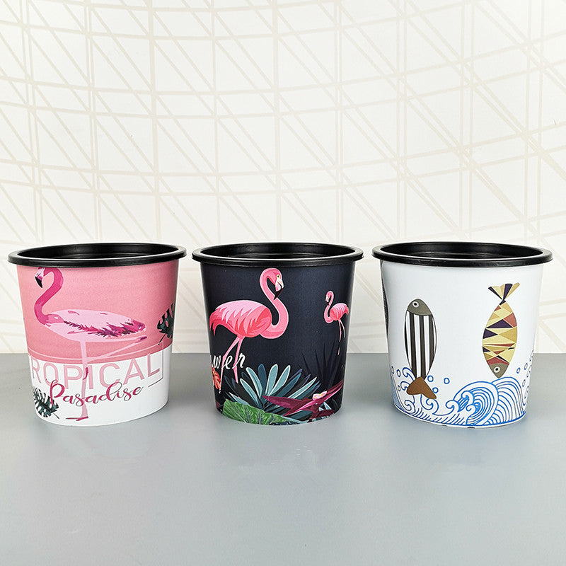 3Pcs Graphic Design Plastic Self-Watering Flower Pot