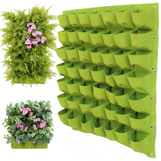 Black/Green Wall Hanging Planting Bags For Vertical Gardening