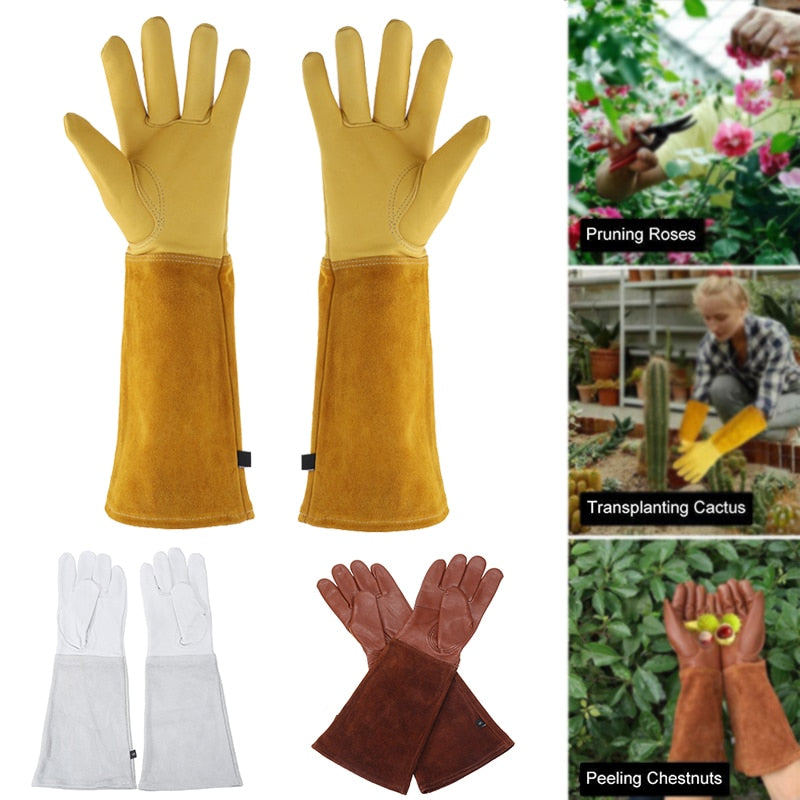 1 Pair Heavy Duty Gardening Gauntlet Gloves