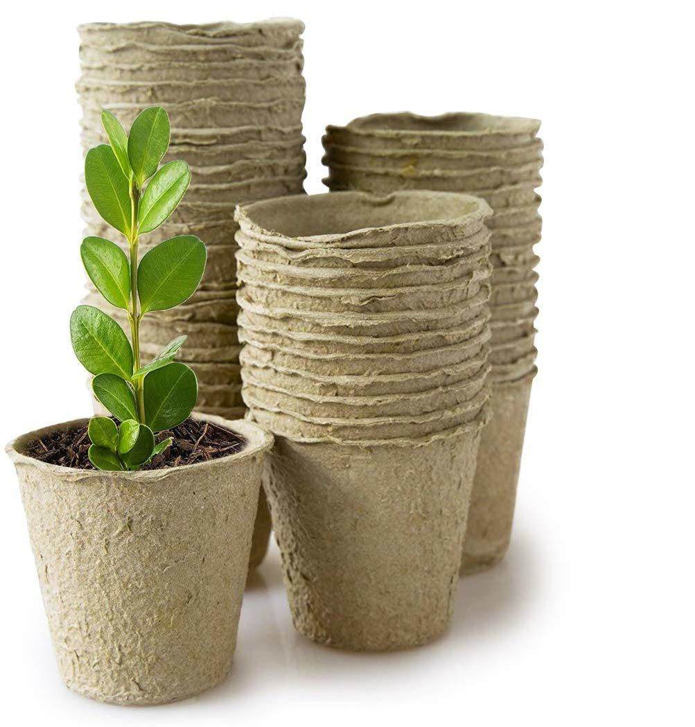 Round Biodegradable Paper Pulp Peat Flowerpot
