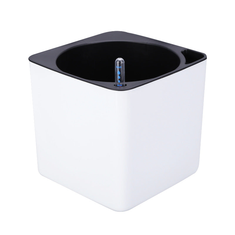 Square Shaped Self-Watering Flower Pot Indoor with Water Level Indicator
