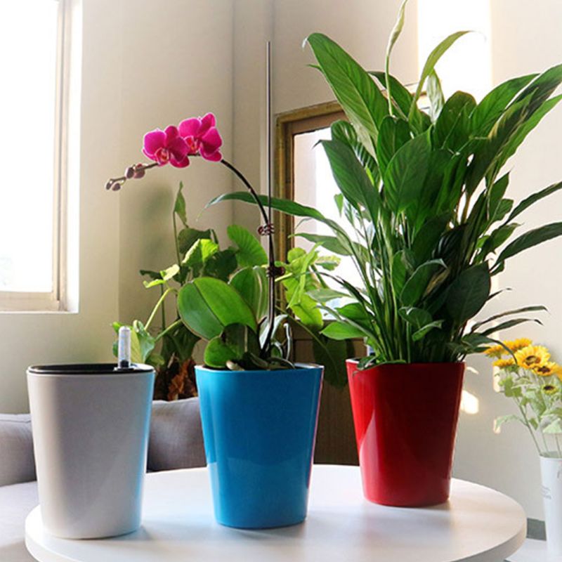 Self-Watering Flower Pot Indoor with Water Level Indicator