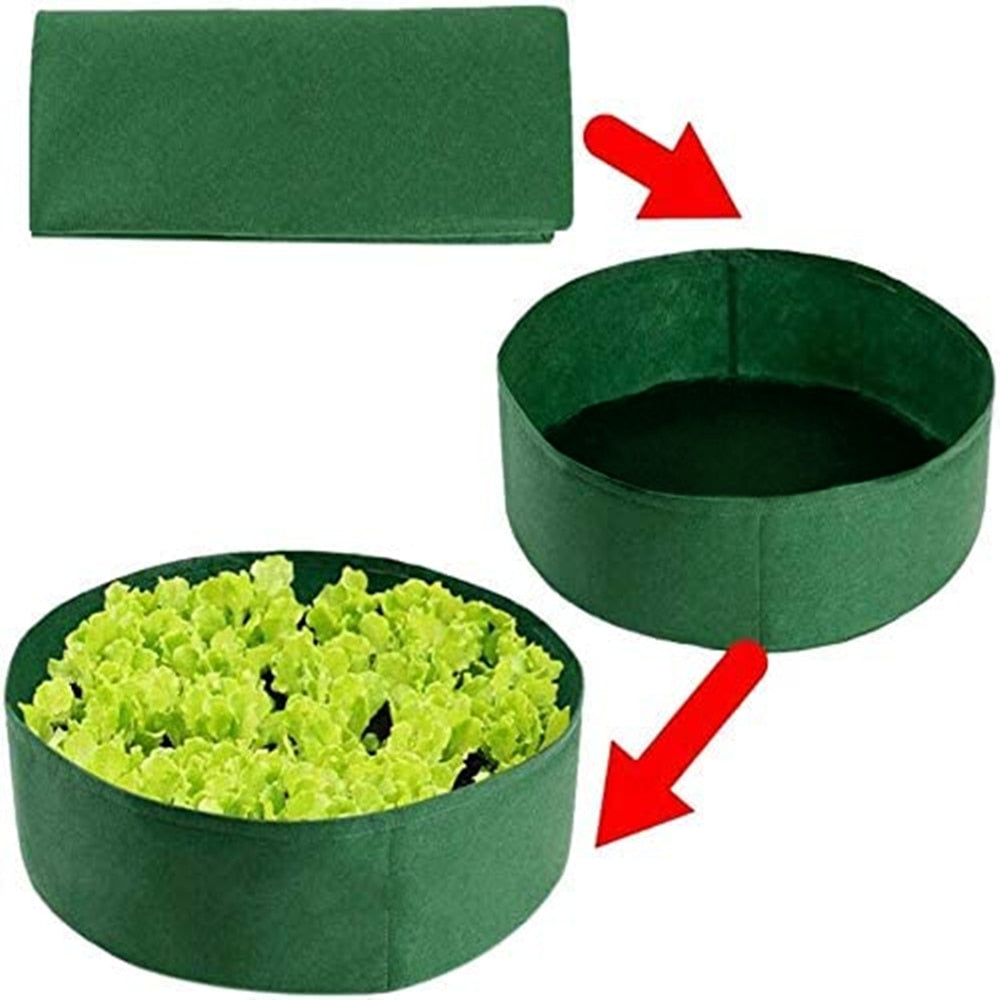 10/40/50/100 Gallons Fabric Garden Raised Bed Round Planting Container Grow Bags Fabric Planter Pot For Plants Nursery Pot