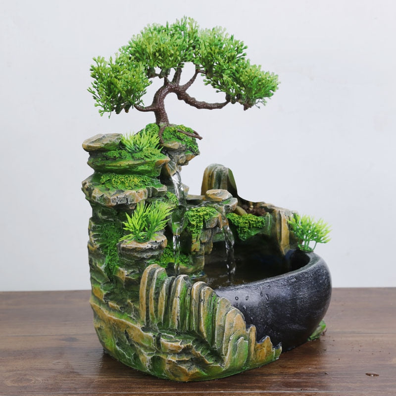 Indoor Resin Rockery Waterscape Feng Shui Tabletop Water Fountain