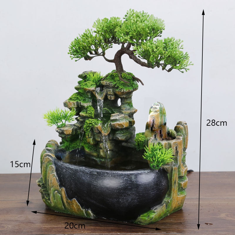 Indoor Resin Rockery Waterscape Feng Shui Tabletop Water Fountain